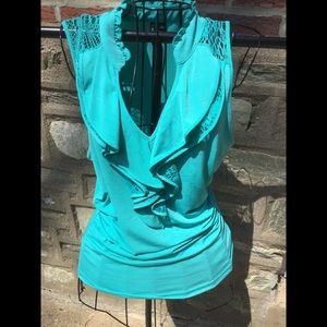 Dressy Lace Ruffle Tank Top